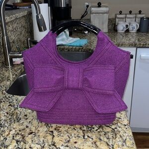 EUC Authentic Vintage Kate Spade Walker Park Wool Felt Bow Handbag